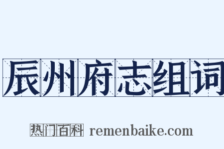 辰州府志组词是什么意思的图片